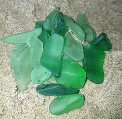 *20pcs * Green *Sea - Beach Glass * Jewelry Grade
