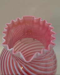 * FENTON 9" OPALESCENT CRANBERRY SWIRL PITCHER *