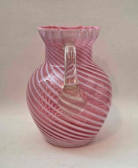 * FENTON 9" OPALESCENT CRANBERRY SWIRL PITCHER *