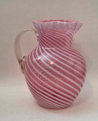* FENTON 9" OPALESCENT CRANBERRY SWIRL PITCHER *