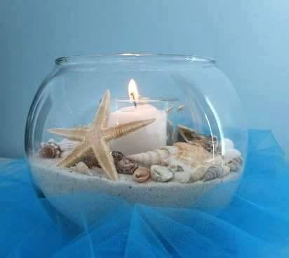 Romantic Candle, Sand, Shells and Vase * Complete Kit