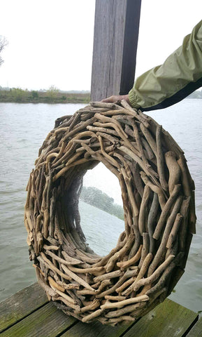 GORGEOUS 29-30" LARGE DRIFTWOOD MIRROR!