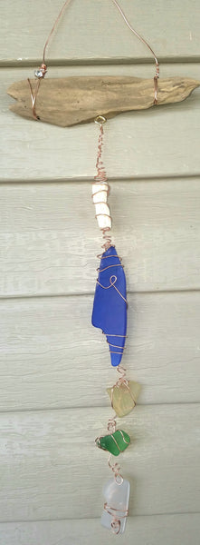 COASTAL ELEGANCE SUN CATCHERS! DRIFTWOOD, SEA GLASS & SEA TREASURES Su