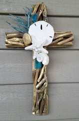 COASTAL DRIFTWOOD CROSS  * COASTAL ACCENTS