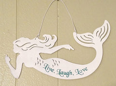 Metal Hanging Mermaid 10 3/4" Wide