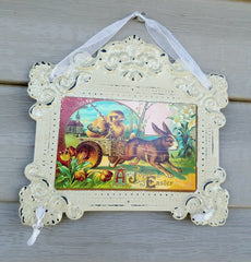 SET OF 5 VINTAGE STYLE EASTER TIN  WALL ART!