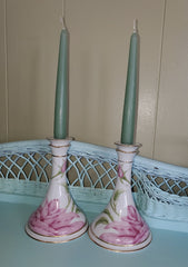 VINTAGE GIVENCHY ROSE CANDLESTICKS