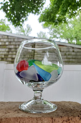 * BRANDY SNIFTER WITH SEA GLASS! *
